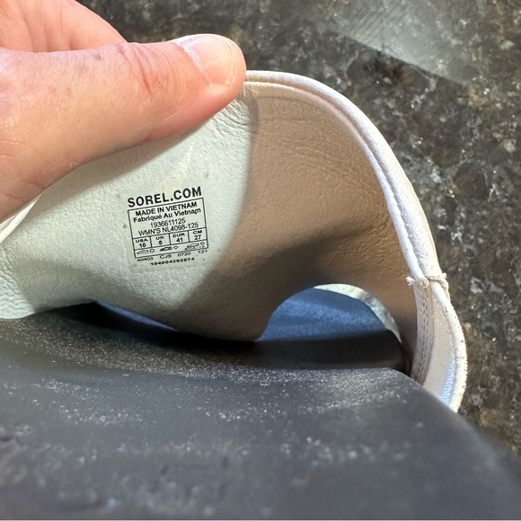 Women's Sorel Roaming Decon Slide Sandals Leather Sea Salt New Size 10 - Picture 7 of 7